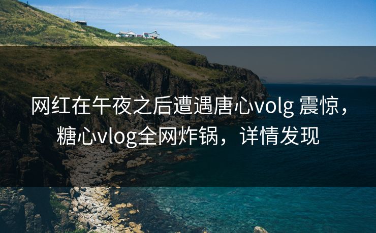 网红在午夜之后遭遇唐心volg 震惊,糖心vlog全网炸锅,详情发现 网红在午夜之后遭遇唐心volg 震惊,糖心vlog全网炸锅,详情发现